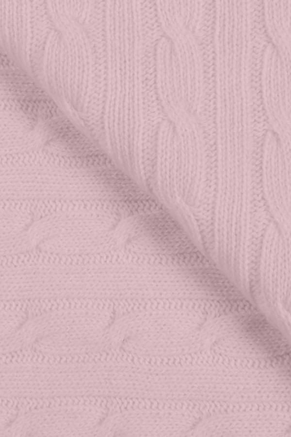 Baby Pink pure cashmere baby blanket cable knit