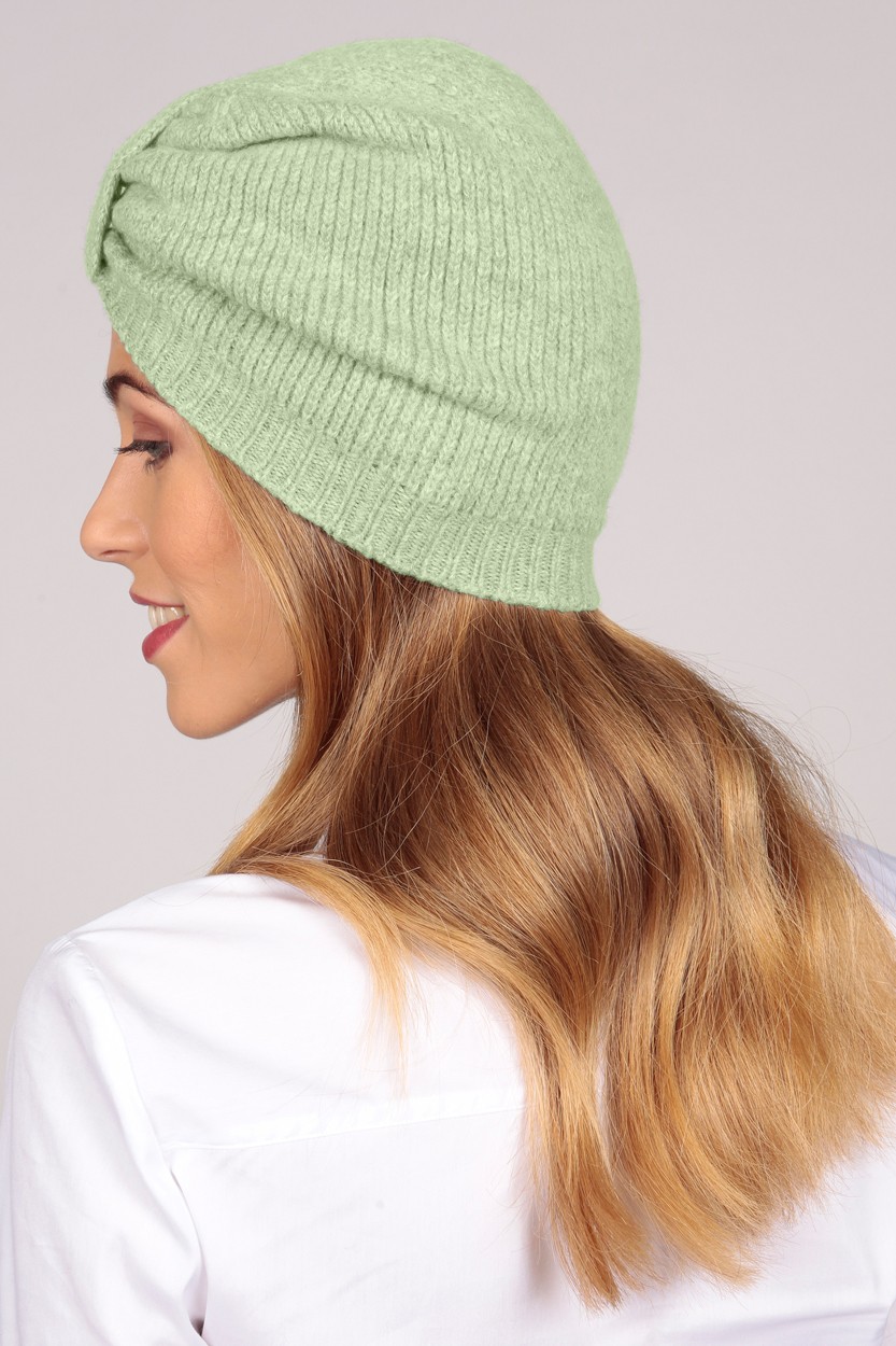 Cashmere turban in sage green 3
