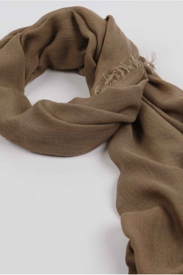 Lightweight Summer Scarf Shawl Wrap 100% Bamboo colour Brown close-up 02