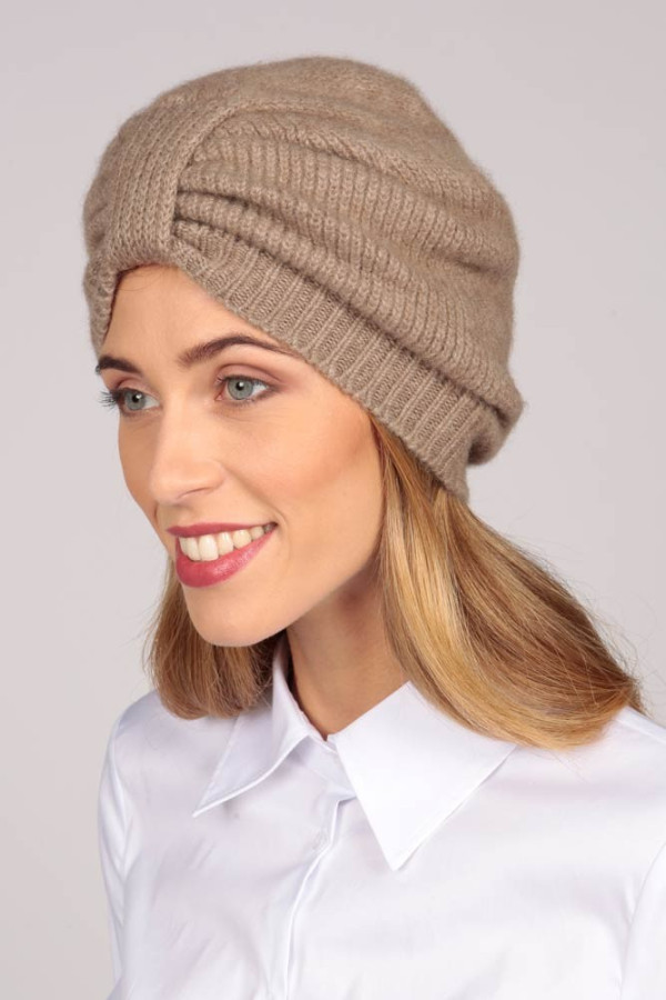 Cashmere turban in camel brown 3