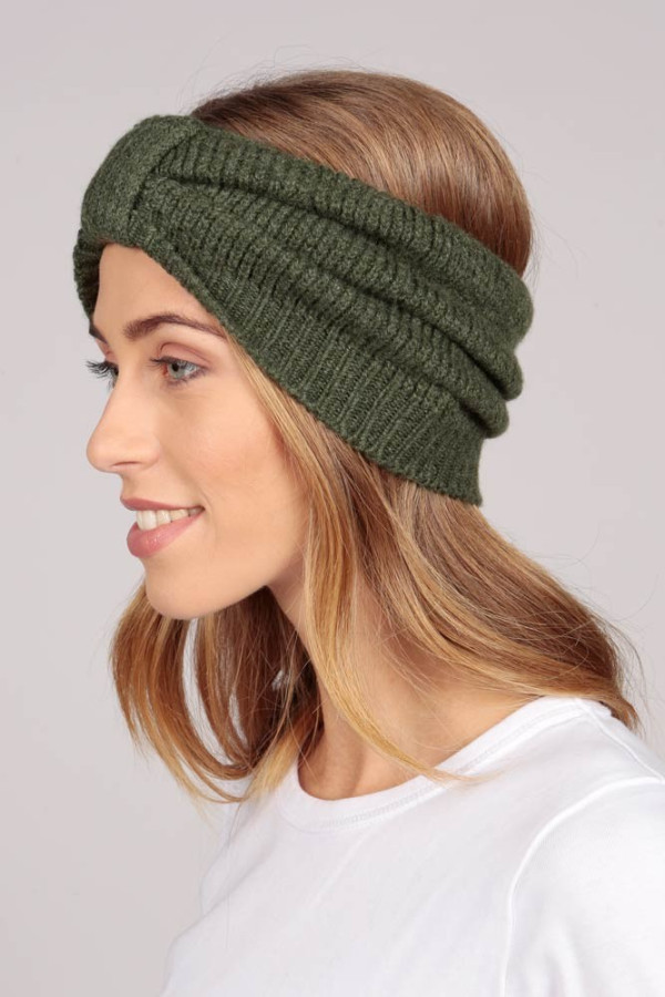 Cashmere headband army green