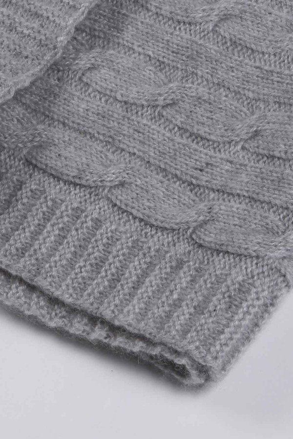light grey pure cashmere baby blanket cable knit