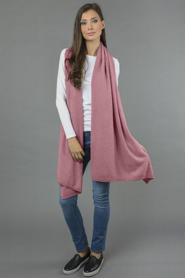 Pure Cashmere Wrap in Antique Pink 1