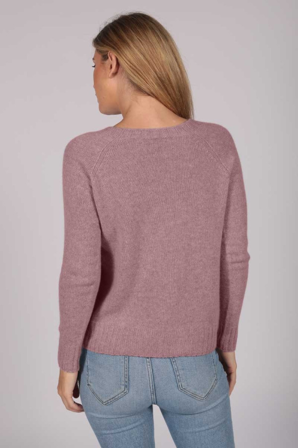 Antique Pink Crew Neck Sweater 100% Cashmere