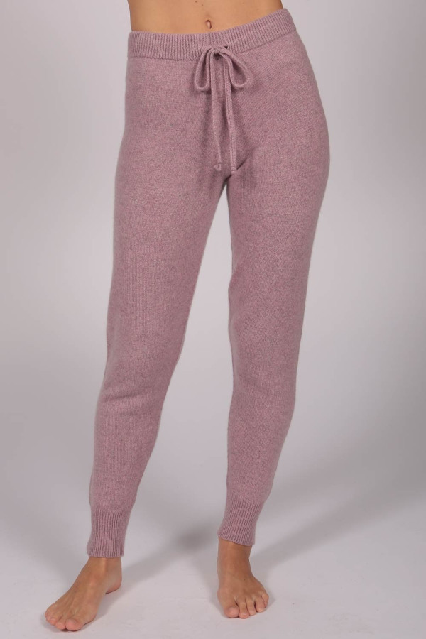 Women's Pure Cashmere Joggers Pants in Antique Pink 3