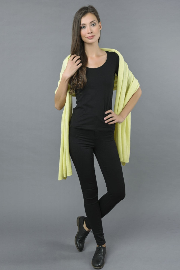 Pure Cashmere Wrap in Yellow - made in Italy