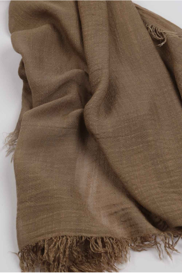 Lightweight Summer Scarf Shawl Wrap 100% Bamboo colour Brown close-up 01