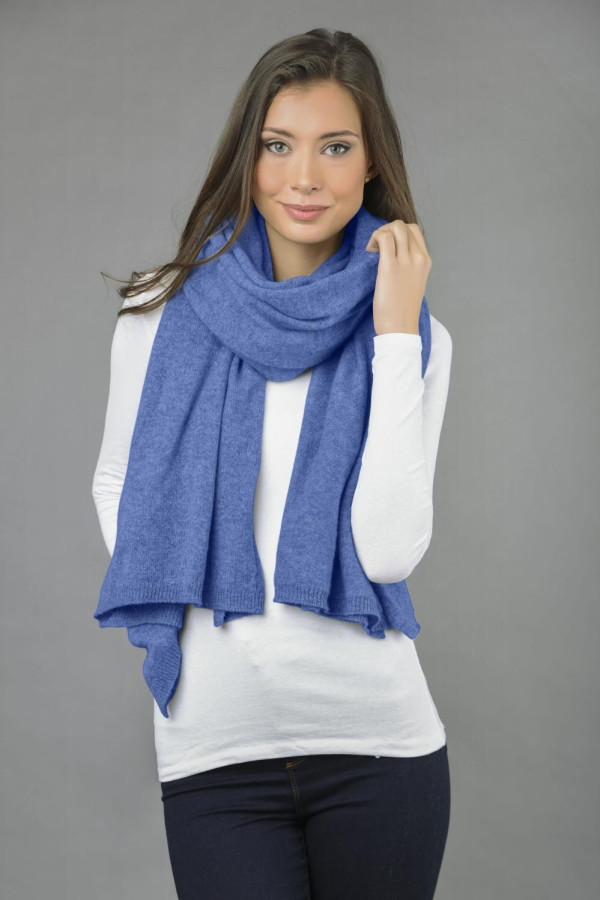 Pure Cashmere Wrap in Periwinkle Blue 04