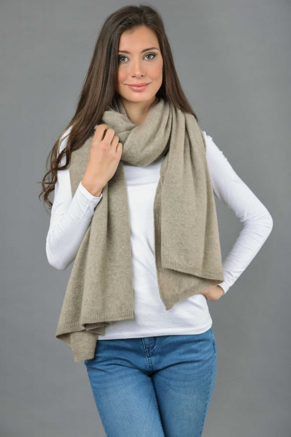 Cashmere Wrap in Camel brown (100% Pure) | Italy in Cashmere UK